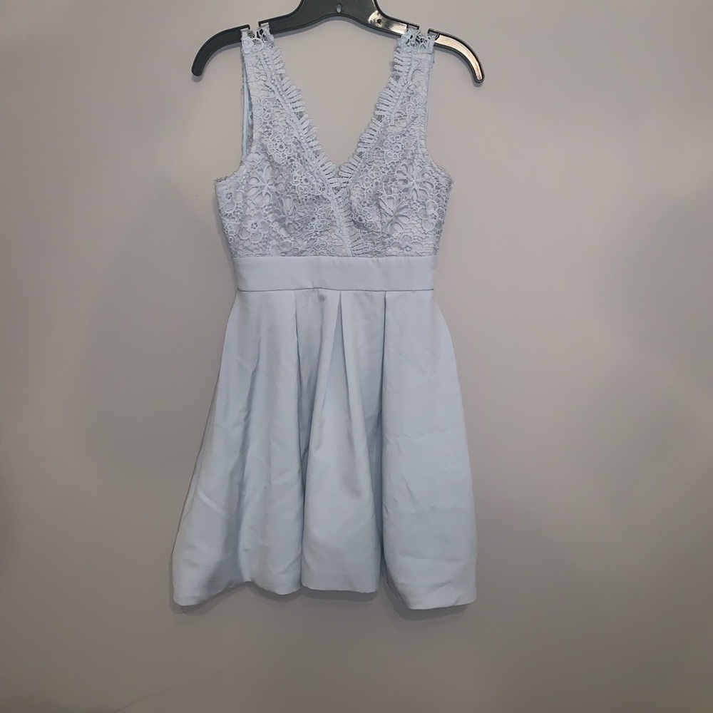 Blue low cut dress